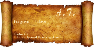 Aigner Tibor névjegykártya